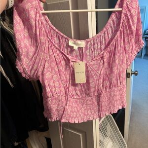Pink Rose Women's Pink Floral Top